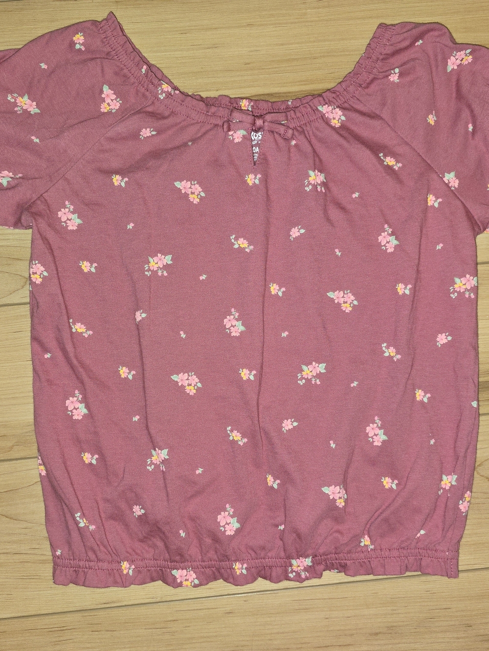 OshKosh B'gosh Mauve Pink Floral Short Sleeve Peasant Top